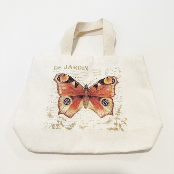 Handbags - Butterfly Micro Mini Fabric Cloth Canvas Tote Bag